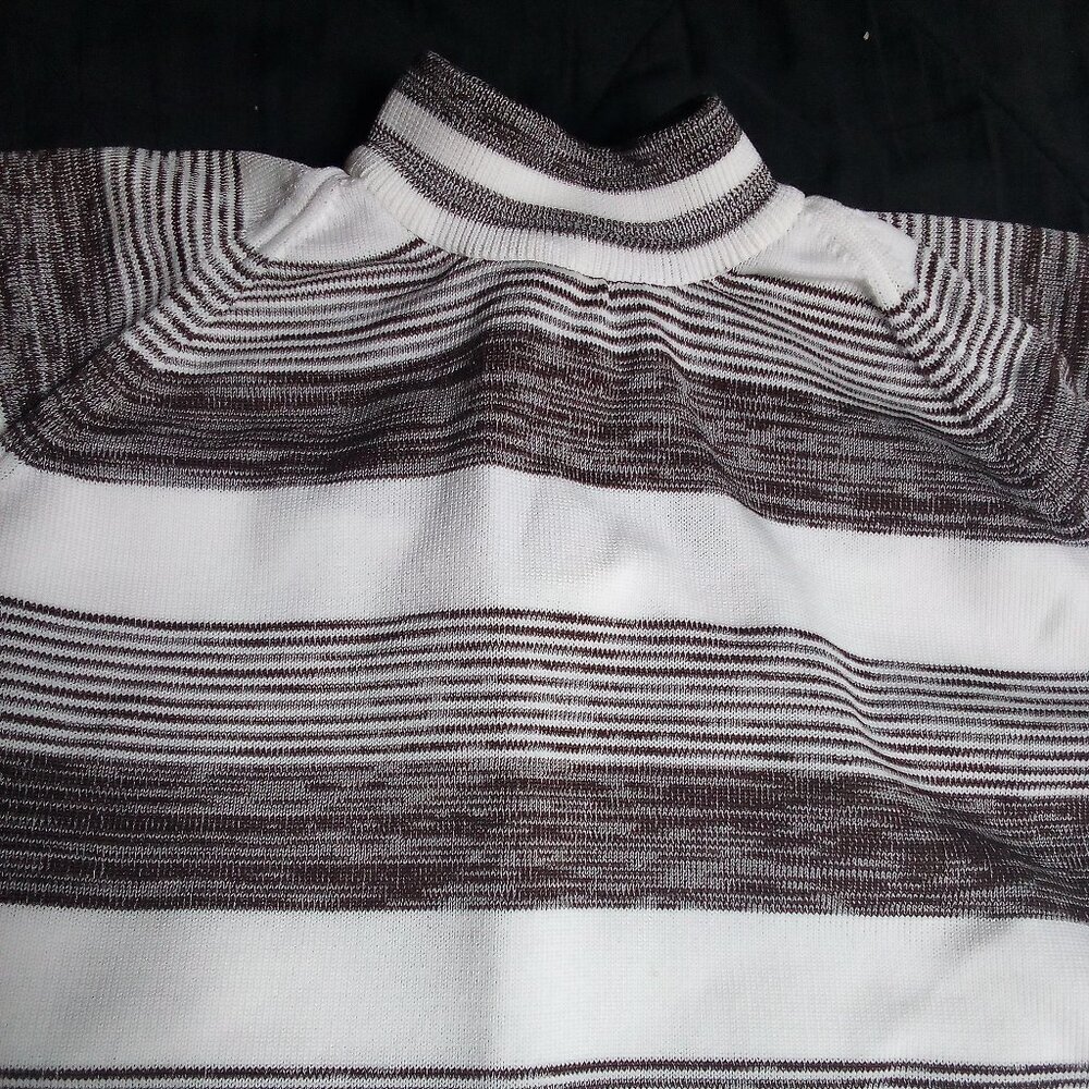 Vintage 70s Striped Polyester Short Sleeve Shirt